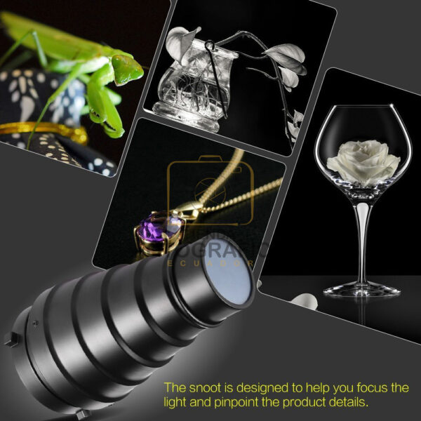 Snoot / cono de luz Profesional con grid y 5 geles incluidos - Imagen 6