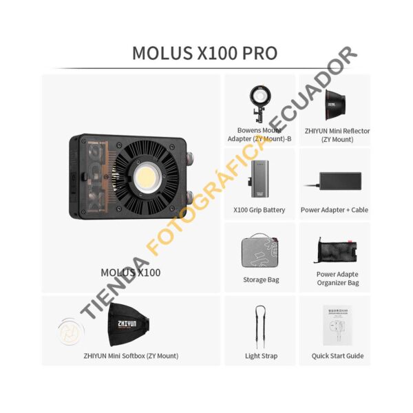 Luz Continua Zhiyun MOLUS X100 (Pro Kit) – Monolight COB Bicolor de Bolsillo - Imagen 31